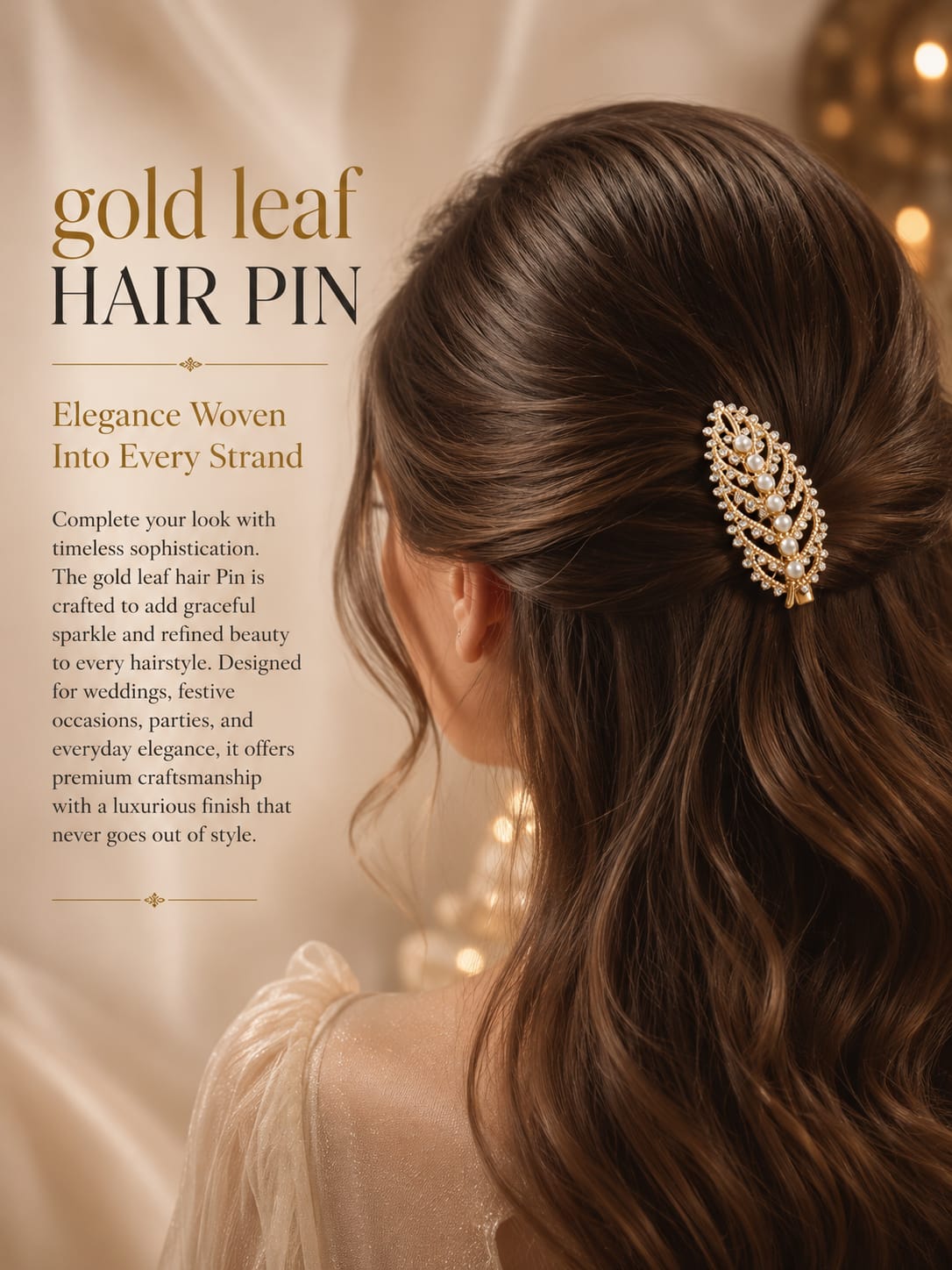 Gold Leaf hair pin