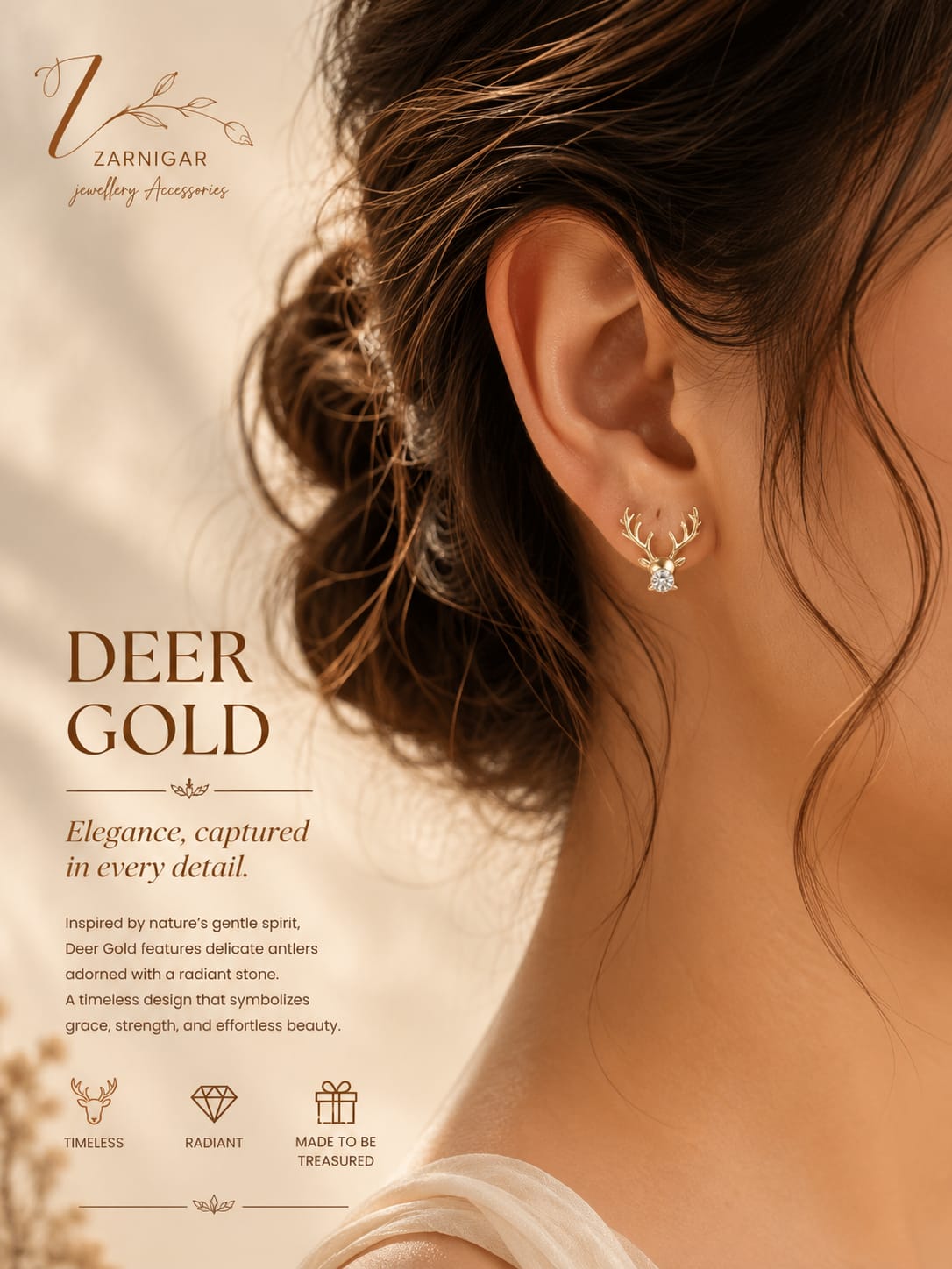 Deer Gold Earring