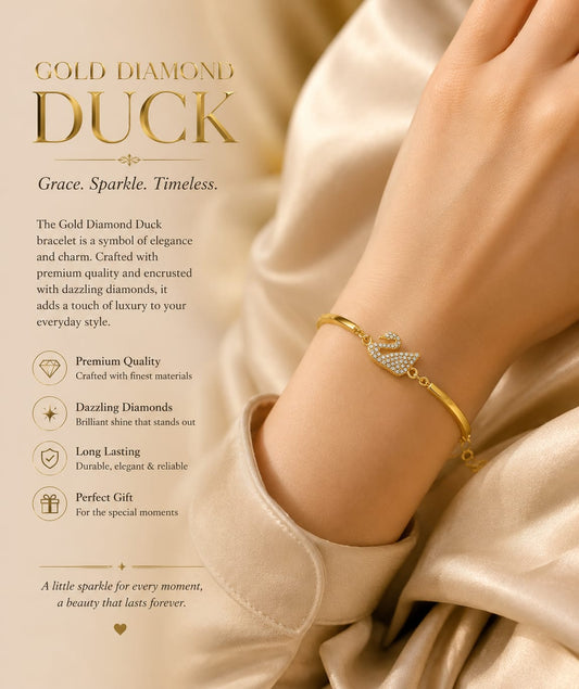 Gold Dimond Duck Bracelet