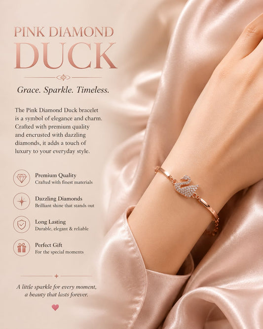 Pink Dimond Duck Bracelet